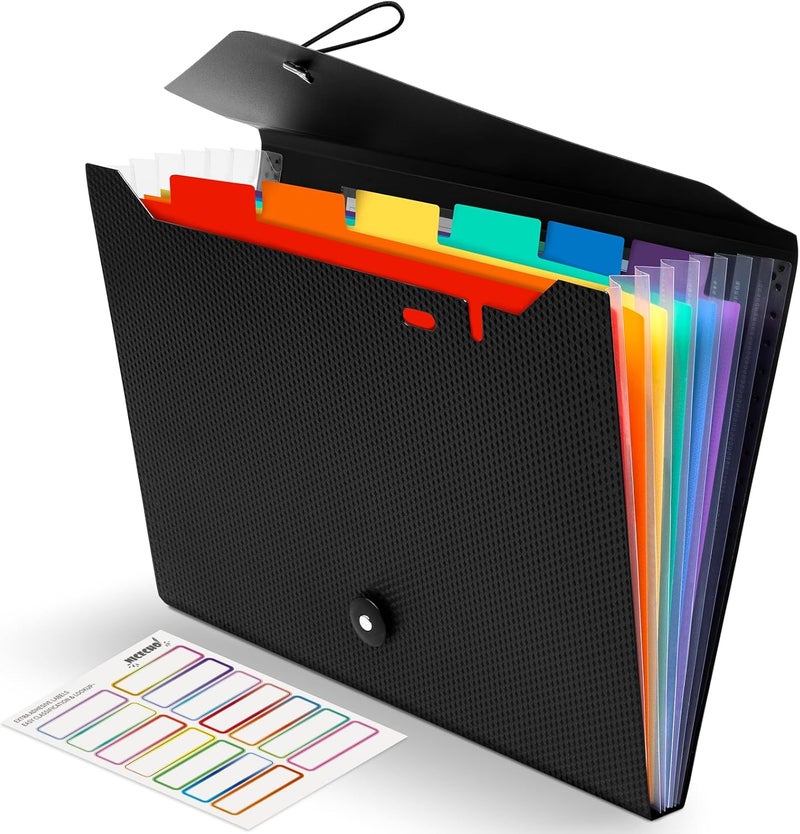 Nicecho Expanding File Folder, 7 Pockets Accordion File Organizer, A4 Letter Size Paper Document Receipt Organizer Accordian Filing Folder for Classroom, Home, Office and Travel - Image 1